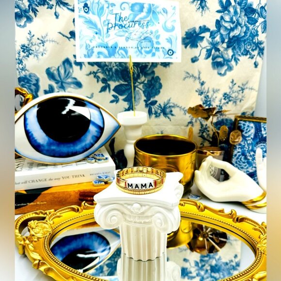 🆕 ROXANNE ASSOULIN 🧿 NWOT Golden MAMA Bracelet Set - Set of 2 - Picture 2 of 14